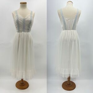 Vtg Carillon XS/S Midi Slip Dress Coquette Fairy Ethereal 0565 lolita wedding